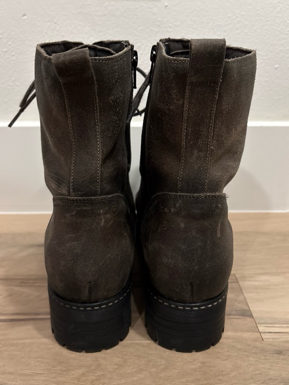 Taos Boot Camp Charcoal Grey Leather Combat Boots Sz 41 US 10-10.5 - Picture 4 of 8